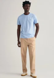 GANT Herren T-Shirt - REG TONAL SHIELD T-SHIRT Hellblau