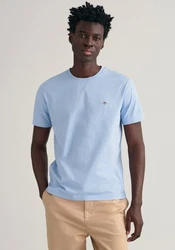 GANT Herren T-Shirt - REG TONAL SHIELD T-SHIRT Hellblau