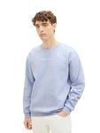 TOM TAILOR Denim Sweatshirt mit Logoprint Weiß/Hellblau