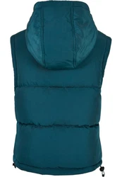 URBAN CLASSICS Jerseyweste Urban Classics Damen Ladies Recycled Twill Puffer Vest Türkis/Grün