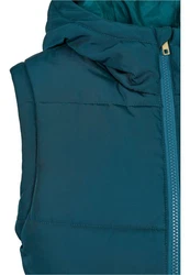 URBAN CLASSICS Jerseyweste Urban Classics Damen Ladies Recycled Twill Puffer Vest Türkis/Grün