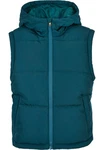 URBAN CLASSICS Jerseyweste Urban Classics Damen Ladies Recycled Twill Puffer Vest Türkis/Grün