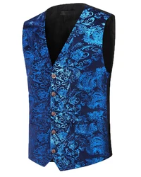 Allthemen Anzugweste Elegante Jacquard Blau