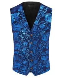 Allthemen Anzugweste Elegante Jacquard Blau