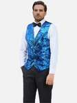 Allthemen Anzugweste Elegante Jacquard Blau