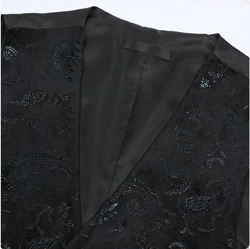 Allthemen Anzugweste Elegante Jacquard Schwarz/Hellblau