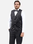 Allthemen Anzugweste Elegante Jacquard Schwarz/Hellblau