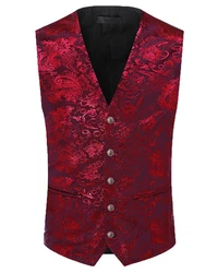 Allthemen Anzugweste Elegante Jacquard Rot/Lila/Dunkelrot/Bordeaux