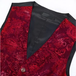 Allthemen Anzugweste Elegante Jacquard Rot/Lila/Dunkelrot/Bordeaux