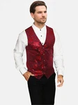 Allthemen Anzugweste Elegante Jacquard Rot/Lila/Dunkelrot/Bordeaux