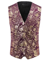 Allthemen Anzugweste Elegante Jacquard Lila/Dunkelrot/Bordeaux/Fliederfarben