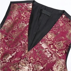 Allthemen Anzugweste Elegante Jacquard Lila/Dunkelrot/Bordeaux/Fliederfarben