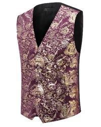Allthemen Anzugweste Elegante Jacquard Lila/Dunkelrot/Bordeaux/Fliederfarben