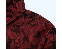 Allthemen Langarmhemd Regular Fit Herren Freizeithemd Rot/Dunkelrot