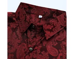 Allthemen Langarmhemd Regular Fit Herren Freizeithemd Rot/Dunkelrot