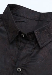 Allthemen Langarmhemd Regular Fit Herren Freizeithemd Schwarz