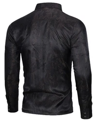 Allthemen Langarmhemd Regular Fit Herren Freizeithemd Schwarz