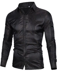 Allthemen Langarmhemd Regular Fit Herren Freizeithemd Schwarz
