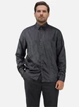 Allthemen Langarmhemd Regular Fit Herren Freizeithemd Schwarz