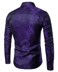Allthemen Langarmhemd Regular Fit Herren Freizeithemd Lila/Fliederfarben