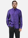 Allthemen Langarmhemd Regular Fit Herren Freizeithemd Lila/Fliederfarben