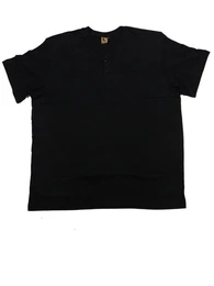 T-Shirt T-Shirt mit Knopfleiste, schwarz