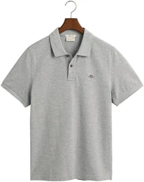 Poloshirt REG SHIELD SS PIQUE POLO mit Logo und Flachstrickkragen 100% Baumwolle Pique