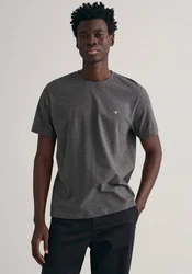 GANT Herren T-Shirt - REG TONAL SHIELD T-SHIRT grau/antracit melange