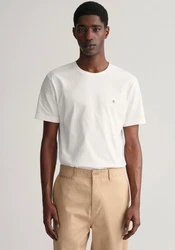 GANT Herren T-Shirt - REG TONAL SHIELD T-SHIRT weiß