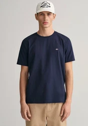 GANT Herren T-Shirt - REG TONAL SHIELD T-SHIRT Blau