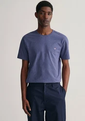 GANT Herren T-Shirt - REG TONAL SHIELD T-SHIRT Jeansblau