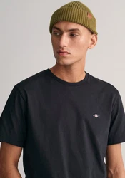 GANT Herren T-Shirt - REG TONAL SHIELD T-SHIRT Schwarz