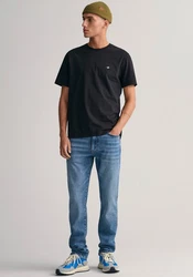 GANT Herren T-Shirt - REG TONAL SHIELD T-SHIRT Schwarz