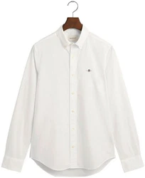 GANT Hemd Langarmhemd Weiß/Khaki