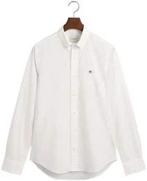 Langarmhemd Slim Fit Popeline Hemd leichte Baumwolle strapazierfhig pflegeleicht mit klassischer Logostickerei auf der Brust