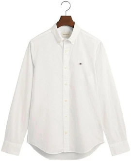 GANT Hemd Langarmhemd Weiß/Khaki