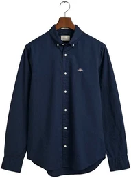 Langarmhemd Slim Fit Popeline Hemd leichte Baumwolle strapazierfhig pflegeleicht mit klassischer Logostickerei auf der Brust
