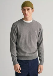 Gant Herren Pullover CLASSIC COTTON C-NECK Grau