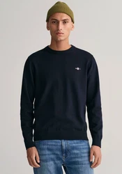 Gant Herren Pullover CLASSIC COTTON C-NECK Blau