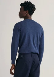 Gant Herren Pullover CLASSIC COTTON C-NECK blaumeliert/hellgrau/kirschrot/naturwei