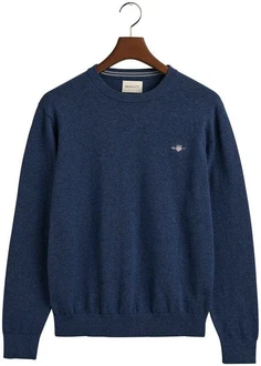 Gant Herren Pullover CLASSIC COTTON C-NECK blaumeliert/hellgrau/kirschrot/naturwei Gant Herren Pullover CLASSIC COTTON C-NECK blaumeliert/hellgrau/kirschrot/naturwei