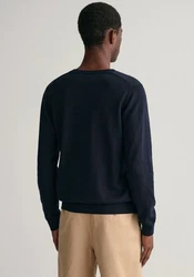 Gant V-Ausschnitt Pullover Klassischer V-Neck Pullover Blau