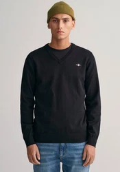 Gant V-Ausschnitt Pullover Klassischer V-Neck Pullover navy/hellgrau/kirschrot/schwarz