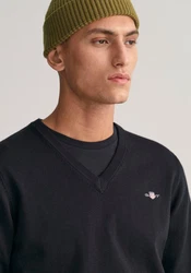 Gant V-Ausschnitt Pullover Klassischer V-Neck Pullover navy/hellgrau/kirschrot/schwarz