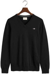 Gant V-Ausschnitt Pullover Klassischer V-Neck Pullover navy/hellgrau/kirschrot/schwarz