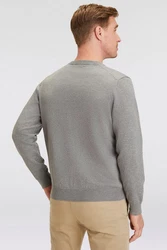 Gant V-Ausschnitt Pullover Klassischer V-Neck Pullover Grau/Dunkelgrau