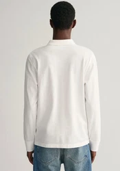 GANT Poloshirt Regular Shield Longsleeve Pique Rugger Nautical Stripe Weiß/Creme