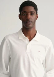 GANT Poloshirt Regular Shield Longsleeve Pique Rugger Nautical Stripe Weiß/Creme