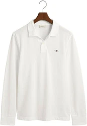 GANT Poloshirt Regular Shield Longsleeve Pique Rugger Nautical Stripe Weiß/Creme