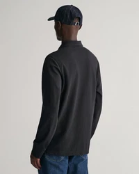 GANT Poloshirt Regular Shield Longsleeve Pique Rugger Nautical Stripe Schwarz